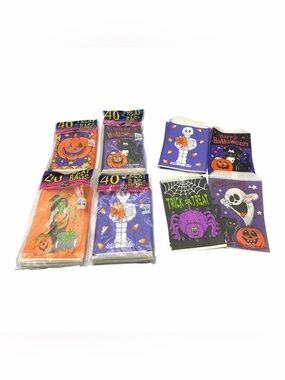 Vintage 90s Fun World Halloween Treat Bags Lot USA Sealed & Loose Paper Bags